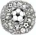 Generative AI Set of Icons Football- Royalty Free Stock Photo