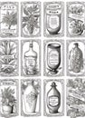 Generative AI Set of Monochrome Labels-