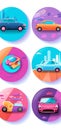 Generative AI Set of Stickers Bumper- Royalty Free Stock Photo