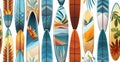 Generative AI Set of Surfboards with- Royalty Free Stock Photo