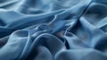 Generative AI Shaped greyblue textile as background Waved blue fabric closeup business concept.