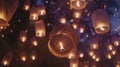 Generative AI Sky lanterns firework festival Loy Krathong and Yi Peng Festival in Chiangmai Thailand business conc