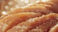 Generative AI sliced chicken fillet closeup fresh and raw chicken meat during cooking business concept.