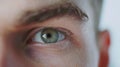 Generative AI slow motion of male eye close up from young man business concept.