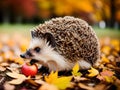 Generative AI. A small hedgehog and one apple