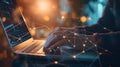 Generative AI Social network connection, internet technology, digital software development, cloud computing concep Royalty Free Stock Photo