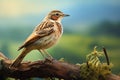 Generative AI a sparrow sitting on a branch of a tree