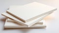 Generative AI Stack of Smooth White Panels for Construction Architecture or Design Mockups on White Background bus Royalty Free Stock Photo