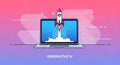 Generative AI Startup Launch Concept on Laptop Royalty Free Stock Photo