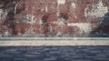 Generative AI street wall background ,Industrial background, empty grunge urban street with warehouse brick wall b Royalty Free Stock Photo