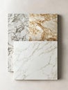 Generative AI Stylish Marble Samples Display in Neutral Tones for Interior Design and Architecture business concep Royalty Free Stock Photo