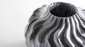 Generative AI Subject shot of a grey ceramic glossy vase decorated with a glaze The designer vase with serrated re Royalty Free Stock Photo
