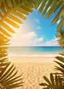 Summer background with frame nature of tropical golden 1690444126888 2 Royalty Free Stock Photo