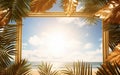 Summer background with frame nature of tropical golden 1690444126888 1 Royalty Free Stock Photo