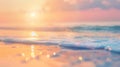 Generative AI Summer holiday concept Abstract blurred sun light beach with autumn sunset sky background business c Royalty Free Stock Photo