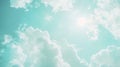Generative AI Sunshine clouds sky during morning background Bluewhite pastel heavensoft focus lens flare sunlight