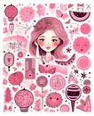 Generative AI Teenager Girl Fashion Stickers-