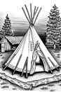 Generative AI Tent Wigwam Tribal Native-