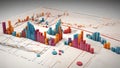 chart, graphs , 3d Royalty Free Stock Photo