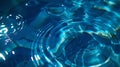 Generative AI Top view Closeup blue water rings, Circle reflections in pool. business concept.