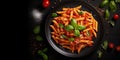 Top view plate Penne All arrabbiata pasta cooked 3