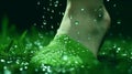 Traces_feet_foot_from_drops_on_a_green_1690445262133_2