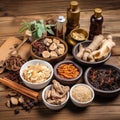 Generative ai. Traditional Chinese medicine with herb and spices