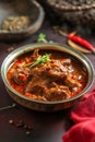 Generative AI Traditional homemade Mutton curry from Asian cuisine. Spicy beef curry. Goan style beef vindaloo. Tr