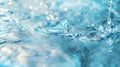 Generative AI Transparent blue colored clear water surface texture with ripples splashes and bubbles Abstract natu Royalty Free Stock Photo