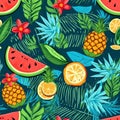 Generative AI Trendy Summer Vacation Seamless-