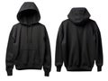 Generative AI. Two black hoodies on White Background