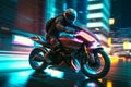 generative AI. Urban Adventure on a High-Speed Motorcycle