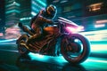 generative AI. Urban Adventure on a High-Speed Motorcycle