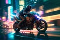 generative AI. Urban Adventure on a High-Speed Motorcycle