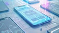 Generative AI UX mobile application wireframe Sketch prototype framework layout future app design project UI UX  u Royalty Free Stock Photo