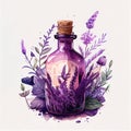 Watercolor fantasy bottle of lavander