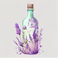 Watercolor fantasy bottle of lavander