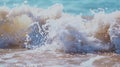 Generative AI wave splash sea beach macro close up business concept.