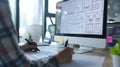Generative AI Website development UIUX front end designer sketching wireframe layout design mockup for responsive Royalty Free Stock Photo