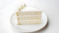 Generative AI White empty cake plate on white business concept.