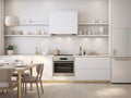 white kitchen with stainless steel stove 3 Royalty Free Stock Photo