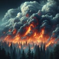 Generative AI, wild forest fire in progress