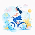 Generative AI Woman with a bicycle-