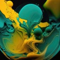 Yellow and aqua colors two colors mixed