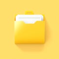 Generative AI Yellow folder with files- Royalty Free Stock Photo