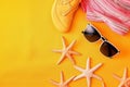 Yellow orange colorful summer accessories for beach vacation 1690447554876 4 Royalty Free Stock Photo