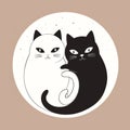 Generative AI Yin Yang cats-