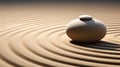 Generative AI, Zen garden with sand and stones, hypnotic simple illustration Royalty Free Stock Photo