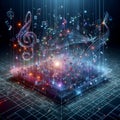 Generative Sound Sculpture, AI generated image Royalty Free Stock Photo