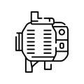 generator black line icon. Vector isolated element Royalty Free Stock Photo
